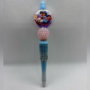 Handmade focal bead pen - Character theme Jasmine & Aladdin Disney